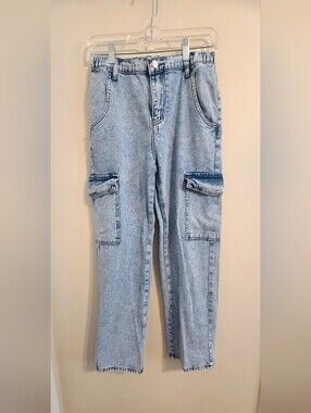 SHEIN Light Blue Relaxed Cargo Jeans